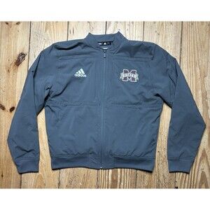 adidas Mississippi State Bulldogs Urban Bomber Jacket Men's Sz Medium Gray Team
